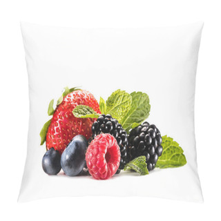 Personality  Assorted Berries And Mint Leaves Pillow Covers