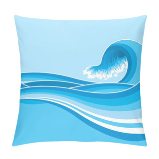 Personality  Big Sea Waves Background Illustration Pillow Covers