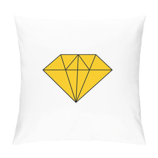 Personality  Simple Geometric Yellow Diamond Symbol Logo Vector Pillow Covers