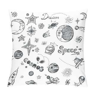 Personality  Hand Drawn Set With Space Elements Pillow Covers