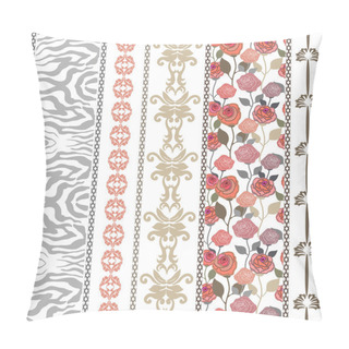 Personality  Vintage Silk Wallpaper With Bohemian Style Elements. Pillow Covers