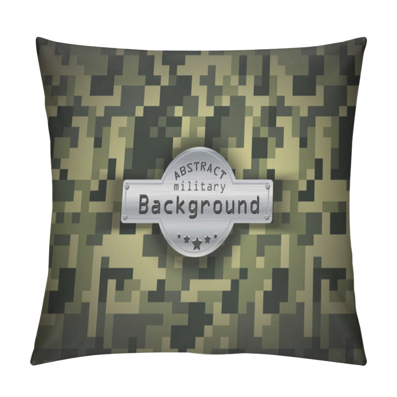 Personality  Camouflage military pixel art pattern background. Vector illustration, EPS10 pillow covers