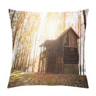 Personality  Cabin In The Woods - Sunset In The Forest Pillow Covers