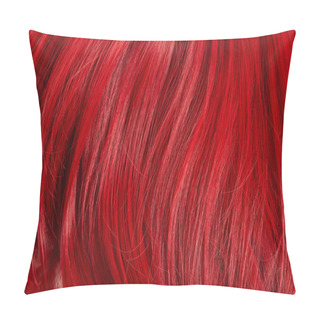 Personality  Close Up View Of Red Colored Hair Pillow Covers