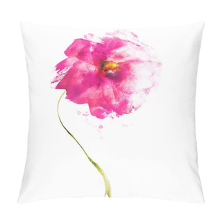 Personality  Watercolor Flower Isolated On White. Silhouette  Pillow Covers