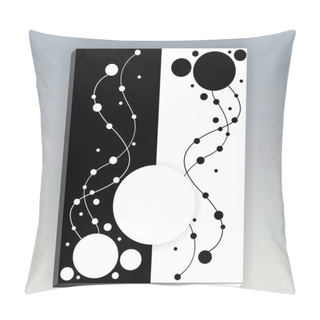 Personality  Harmony In Yan Page Template, Pattern, Texture, Illustration, Creative Black And White Waves And Shapes , Geometric Elegant Luxury.  Pillow Covers