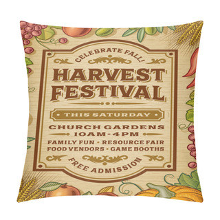 Personality  Vintage Harvest Festival Poster Pillow Covers