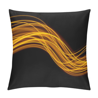 Personality  Abstract Technology Banner Design. Digital Neon Lines On Black Background. High Quality Photo Pillow Covers