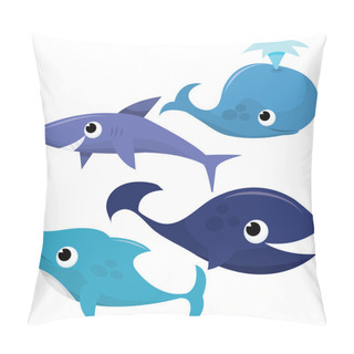 Personality  Whale, Shark And Dolphins Pillow Covers