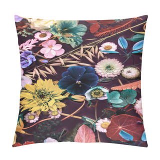 Personality  Abstraction With Multicolor Flowers.Selective Focus Pillow Covers