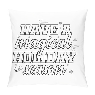 Personality  Merry Christmas Coloring Page. Christmas Line Art Coloring Page Design For Kids. Pillow Covers