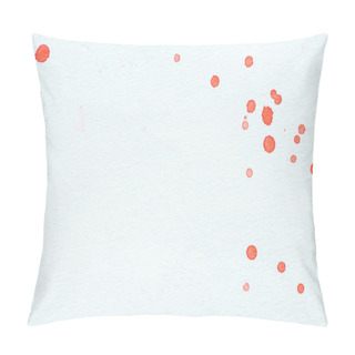 Personality  Abstract Red Watercolor Drops On White Paper Background With Copy Space Pillow Covers