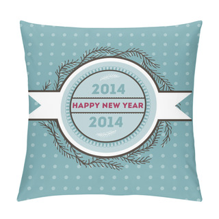 Personality  Happy New 2014 Year. Vector Card Pillow Covers