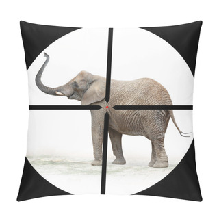 Personality  African Elephant In The Hunter's Scope. Pillow Covers