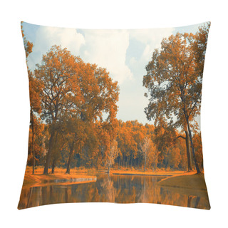 Personality  Trees Reflected In A Lake Pillow Covers