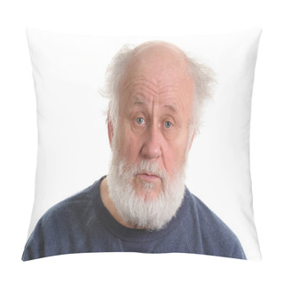 Personality  Calm And Sad Old Man Isolated Portrait Pillow Covers