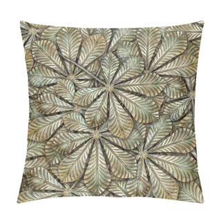Personality  Bronze Chestnut Leafs Seamless Background. Pillow Covers