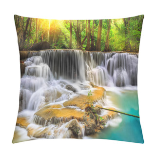 Personality  Erawan Waterfall In Kanchanaburi Province Pillow Covers