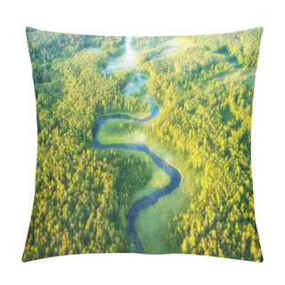 Personality  Wild River Landscape From The Drone Pillow Covers