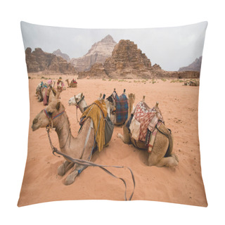 Personality  Bedouin Camels Taking A Rest Pillow Covers