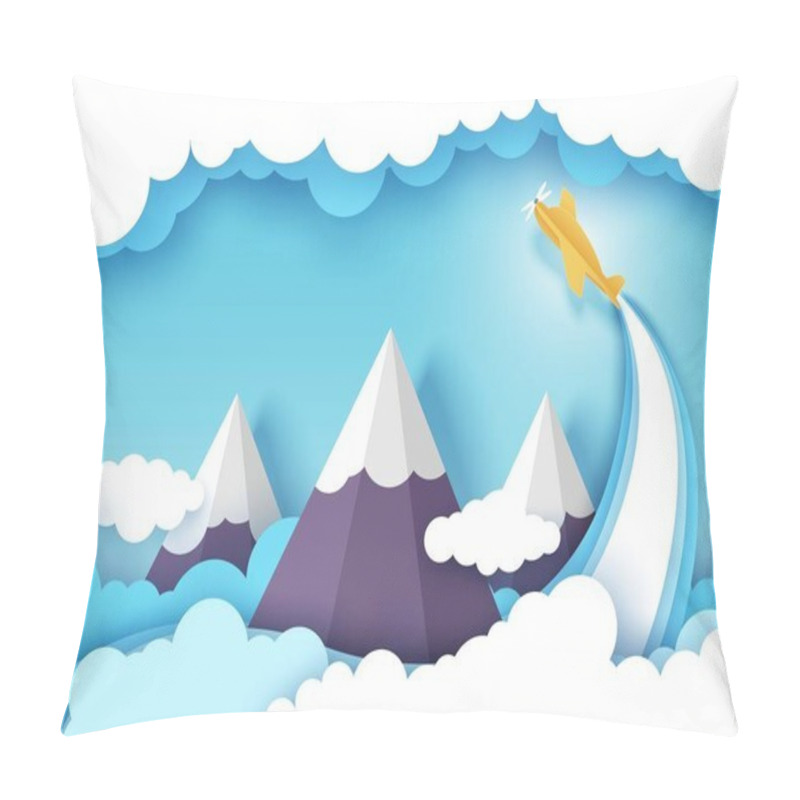 Personality  Air flight, vector layered paper cut style illustration pillow covers