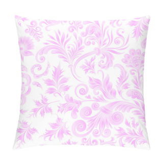 Personality  Doodle Paisley Seamless Pattern. Gradient Floral Elements On White Background. Gzhel. Watercolor Imitation. Two Colors Print Pillow Covers