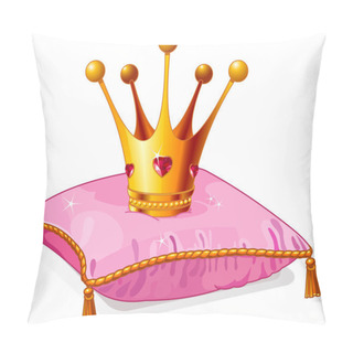 Personality  Princess Crown On The Pink Pillow Pillow Covers