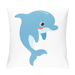 Personality  Cartoon Drawing Of A Dolphin Pillow Covers