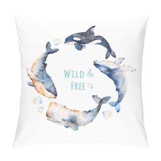Personality  Watercolor Handpainted Pre-made Template Card  Pillow Covers