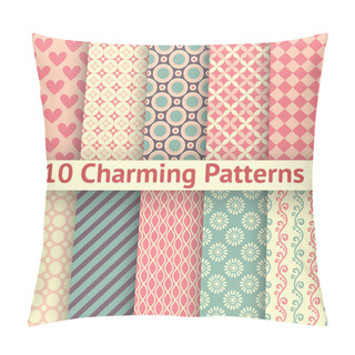 Personality  Romantic Different Vector Seamless Patterns (tiling). Pillow Covers