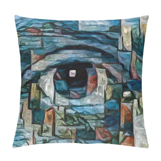 Personality  Artistic Vision Series. Womans Eye Rendered In Abstract Painting Style On Subject Of Inner World, Creativity And Art Pillow Covers