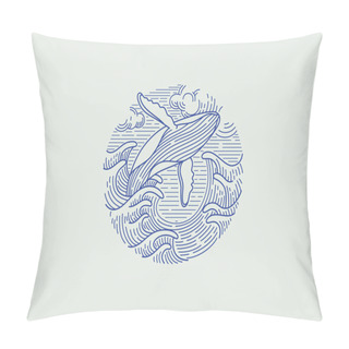 Personality  Whale Logo Vector  Pillow Covers