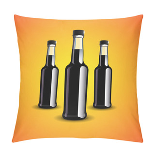 Personality  Vector Illustration Of Black Bottles. Pillow Covers
