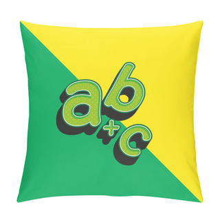 Personality  Alphabet Green And Yellow Modern 3d Vector Icon Logo Pillow Covers