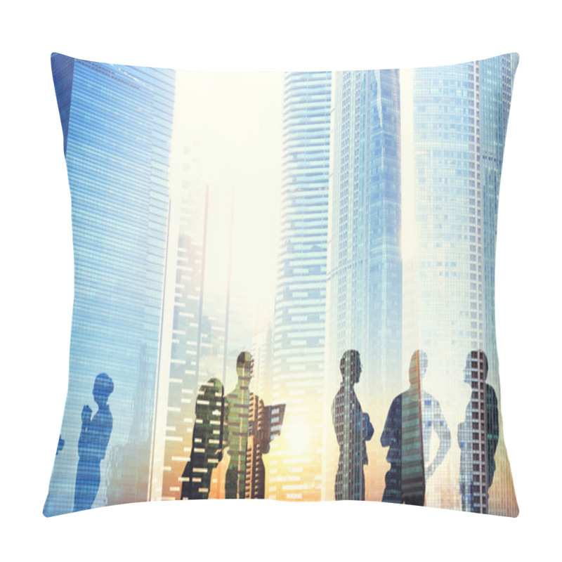 Personality  Business People Discussing Outdoors pillow covers