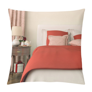 Personality  Bedroom With Red Decorations Pillow Covers