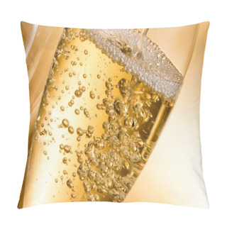 Personality  Empty Glasses Of Champagne And One Being Filled Pillow Covers