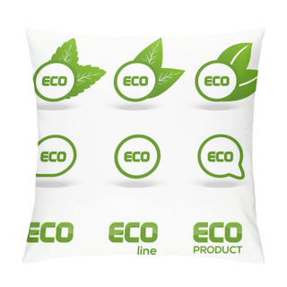 Personality  Vector Green Eco Symbols Pillow Covers