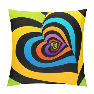 Personality  Artistic Background With Colorful Hearts Pillow Covers