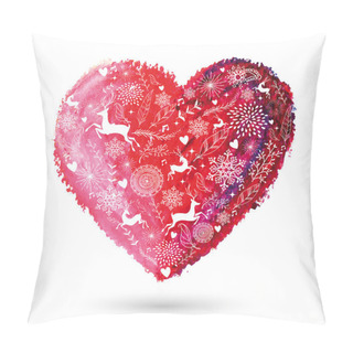 Personality  Christmas Love Heart Arty Greeting Card Pillow Covers