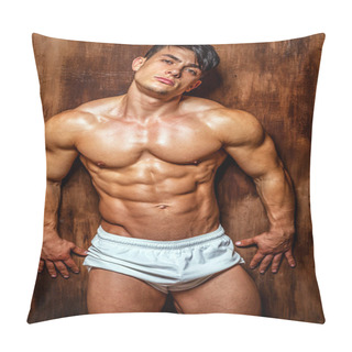 Personality  Awesome Young Muscular Male Possing Pillow Covers