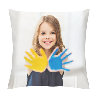 Personality  Girl Showing Painted Hands Pillow Covers
