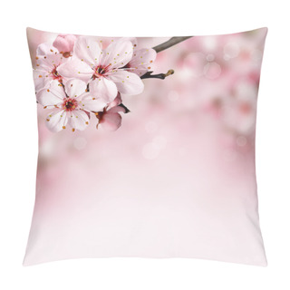 Personality  Spring Flowers Background With Pink Blossom Pillow Covers