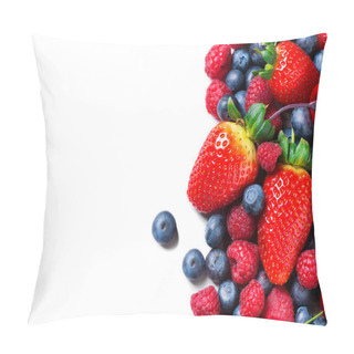 Personality  Berries Border Isolated On White.  Pillow Covers
