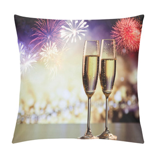 Personality  Two Champagne Glasses Ready To Bring In The New Year Pillow Covers