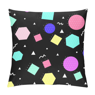 Personality  Vector Seamless Geometric Pattern. Memphis Style. Abstract 80s. Pillow Covers