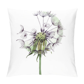 Personality  Dandelion Blowball With Seeds. Watercolor Background Illustration Set. Isolated Plant Illustration Element. Pillow Covers