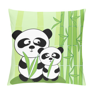 Personality  Vector Panda. Vector Illustration.  Pillow Covers