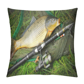Personality  Catching Fish. The Common Carp Pillow Covers