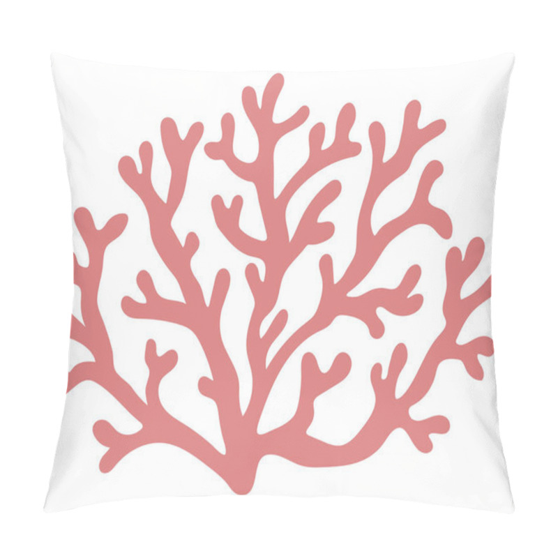 Personality  Vector pink coral icon. Under the sea illustration with cute seaweeds. Ocean plant clipart. Cartoon underwater or marine clip art for children isolated on white backgroun pillow covers
